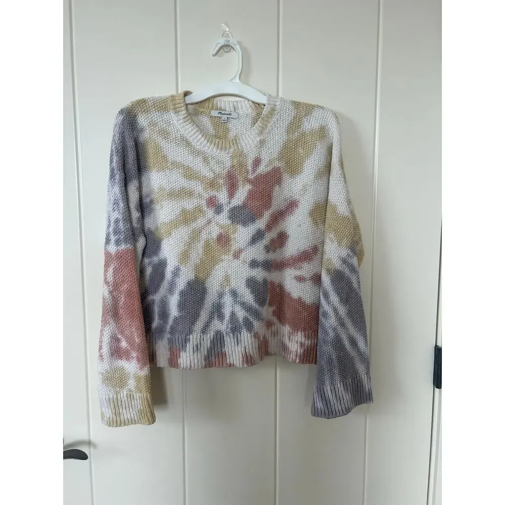 Madewell Rainbow Tie-Dye Westford Pullover Sweater Size Small